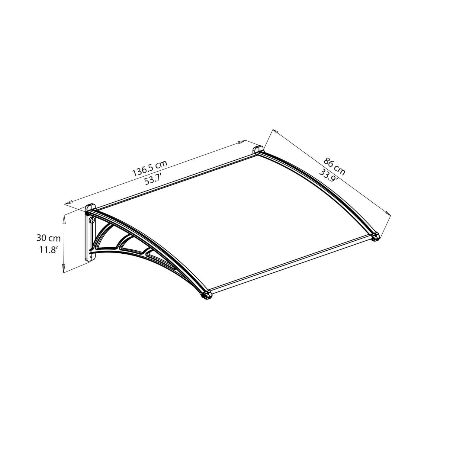Palram - Canopia Canopy Neo 1350 Grey Twinwall 7 Palram - Canopia Canopy Neo 1350 Grey Twinwall - Image 5