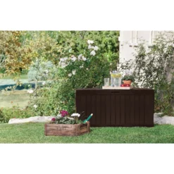 Keter Marvel Plus Outdoor Garden Storage Box 270L - Brown -Garden Furniture Store 12808515 7684900072042860