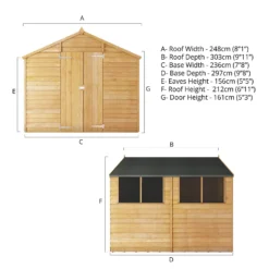 Mercia 10 X 8ft Overlap Double Door Apex Shed -Garden Furniture Store 12809177 3545033314536159