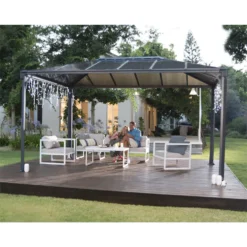 Palram - Canopia Martinique 4300 Garden Gazebo Grey Bronze -Garden Furniture Store 12810742 1664833198869433