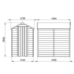 Forest Overlap 6 X 4ft Pressure Treated Apex Shed - No Window -Garden Furniture Store 12810887 1174833194481582