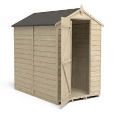 Forest Overlap 6 X 4ft Pressure Treated Apex Shed - No Window -Garden Furniture Store 12810887 8474833194391630