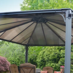 Palram - Canopia Monaco Hexagonal Garden Gazebo Grey -Garden Furniture Store 12810973 6544924172961429