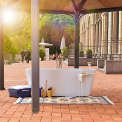 Palram - Canopia Monaco Hexagonal Garden Gazebo Grey -Garden Furniture Store 12810973 6594924172899470