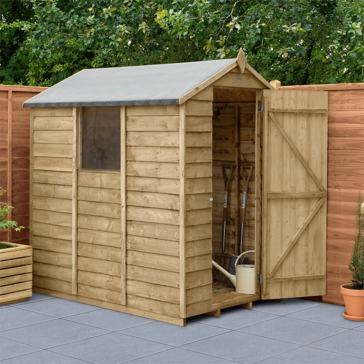 Forest 6 X 4ft Overlap Pressure Treated Apex Shed - Incl. Installation 4 Forest 6 X 4ft Overlap Pressure Treated Apex Shed - Incl. Installation - Image 2