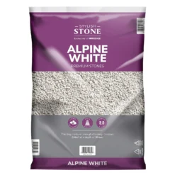Stylish Stone Premium Alpine White Chippings - Large Pack - 19kg -Garden Furniture Store 12815203 2174902949019901