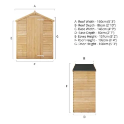 Mercia 5x3ft Overlap Apex Windowless Wooden Shed 20 Mercia 5x3ft Overlap Apex Windowless Wooden Shed -Garden Furniture Store 12819793 8535012836344552