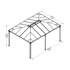 Palram - Canopia Martinique 5000 Garden Gazebo Grey Bronze -Garden Furniture Store 12821926 9144924165003794