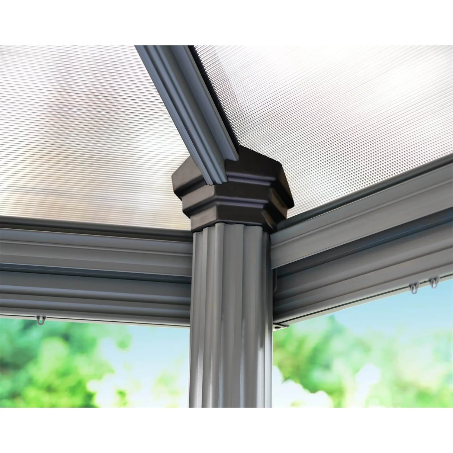 Palram - Canopia Roma Hexagonal Garden Gazebo Grey 7 Palram - Canopia Roma Hexagonal Garden Gazebo Grey - Image 5