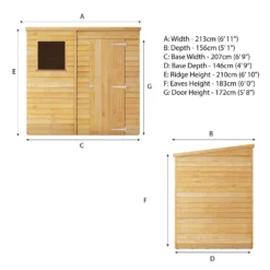 Mercia 7 X 5ft Overlap Pent Shed - Incl. Installation -Garden Furniture Store 12822311 2624976248646910