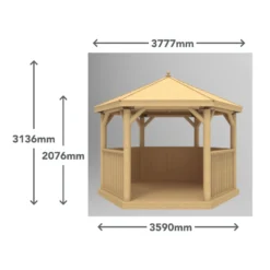 Forest (Installation Included) Thatch Roof Furnished Gazebo - 3.6m - Green -Garden Furniture Store 12823704 2554833218574183