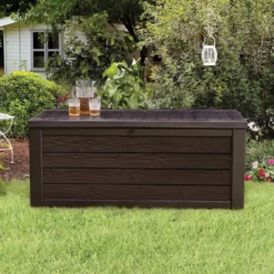 Keter Westwood Outdoor Garden Storage Box 570L - Brown -Garden Furniture Store 12828828 1094858568487996