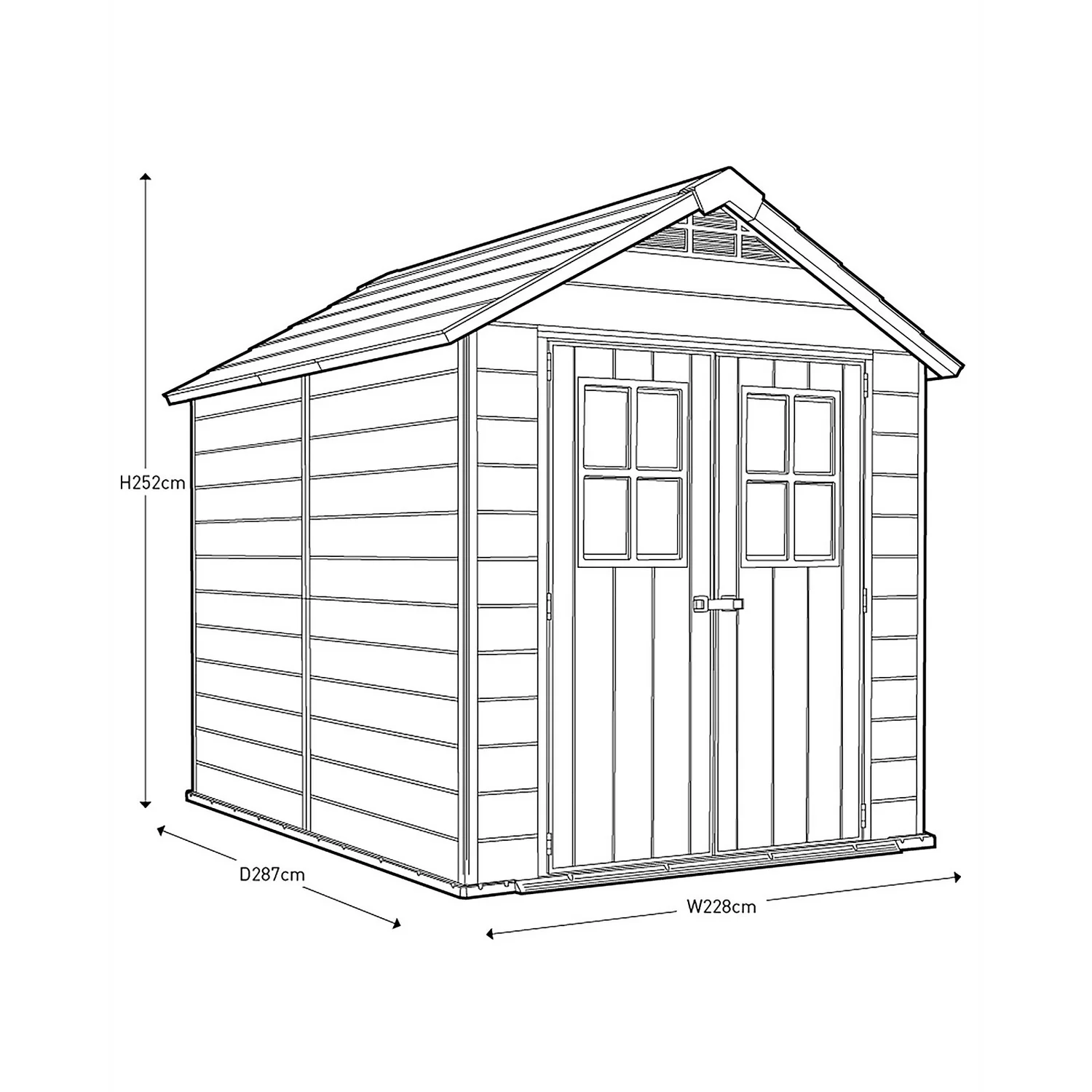 Keter Newton 7.5 X 9ft Outdoor Plastic Garden Storage Shed - Brown 5 Keter Newton 7.5 X 9ft Outdoor Plastic Garden Storage Shed - Brown - Image 3