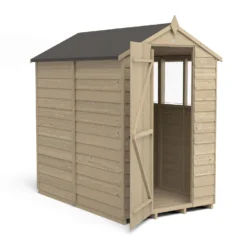 Forest 6 X 4ft Overlap Pressure Treated Apex Shed- 4 Window -Garden Furniture Store 12833289 2114833201898266