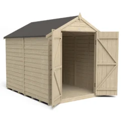 Forest 8 X 6ft Overlap Pressure Treated Apex Shed - Double Door No Windows 14 Forest 8 X 6ft Overlap Pressure Treated Apex Shed - Double Door No Windows -Garden Furniture Store 12833294 5134833197058372