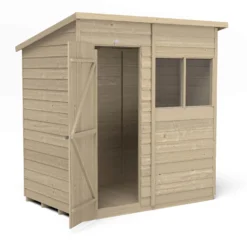 Forest 6 X 4ft Overlap Pressure Treated Pent Shed -incl. Installation -Garden Furniture Store 12833306 2084833202321062