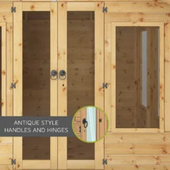 Country Living Tuxford 8 X 8ft Premium Traditional Summerhouse Painted + Installation - Aurora Green -Garden Furniture Store 12876022 1505040028562613