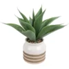 Artificial Aloe Vera In Striped Pot -Garden Furniture Store 12879278 1514858347835197