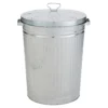 Homebase Galvanised Steel Outdoor Bin With Lid - 85L -Garden Furniture Store 12884722 3954843941311658