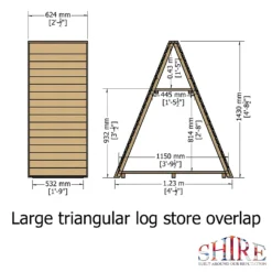 Shire Large Triangular Log Store -Garden Furniture Store 12887195 9954851584676747