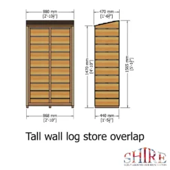Shire Tall Wall Log Store - 3x1.5ft -Garden Furniture Store 12887202 2044851593436426