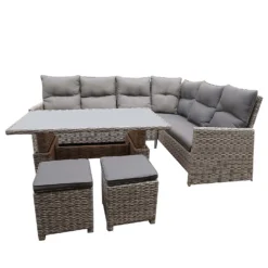 Mortimer Grey Rattan Garden Corner Sofa Set -Garden Furniture Store 12887790 1775047776377538