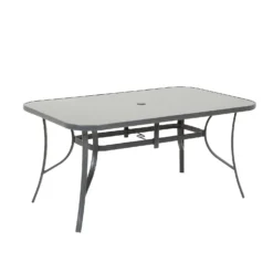 Rowly 6 Seater Garden Dining Set With Parasol -Garden Furniture Store 12887808 5744843690412079