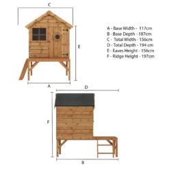 Mercia 4 X 7ft Snug Wooden Playhouse With Tower -Garden Furniture Store 12888282 2125027554190205