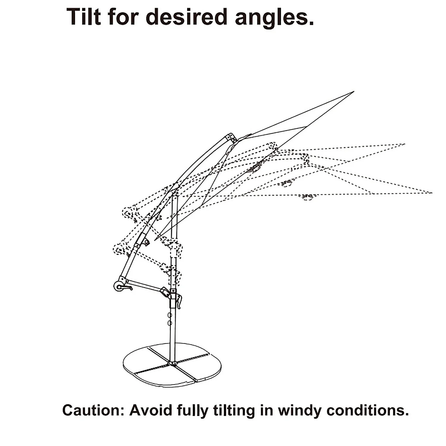 None 3m Overhanging Parasol - Light Grey 8 None 3m Overhanging Parasol - Light Grey - Image 6