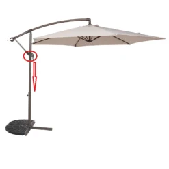 3m Overhanging Parasol - Natural -Garden Furniture Store 12888570 5694966185561111