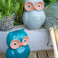 Ceramic Owl Garden Ornament - 25cm -Garden Furniture Store 12890924 1294941773911491