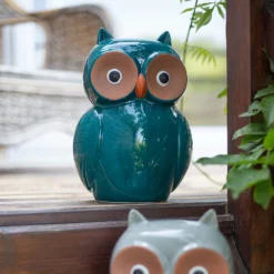 Ceramic Owl Garden Ornament - 25cm -Garden Furniture Store 12890924 3344941774233010