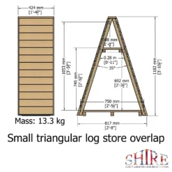Shire Small Triangular Log Store Overlap -Garden Furniture Store 13082820 4744862456511588