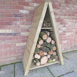 Shire Small Triangular Log Store Tongue And Groove -Garden Furniture Store 13082825 2124862456482833