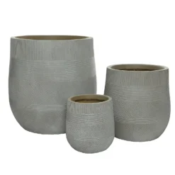Liam Round Stripe Planter - Medium -Garden Furniture Store 13222482 9044929320936373