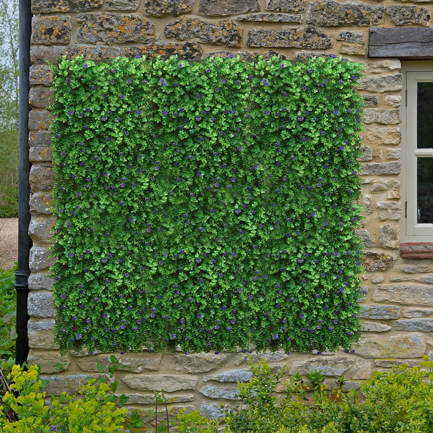 Artificial Screening Panel Of Purple Flowers - 60 X 40cm 4 Artificial Screening Panel Of Purple Flowers - 60 X 40cm - Image 2