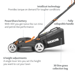 WORX 40V WG779E.1 Cordless Lawn Mower - 34cm 12 WORX 40V WG779E.1 Cordless Lawn Mower - 34cm -Garden Furniture Store 13326413 2294944673153362