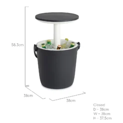 Keter GoBar Outdoor Ice Cooler Table Garden Furniture - Dark Grey / Cream -Garden Furniture Store 13412933 6674910901778806
