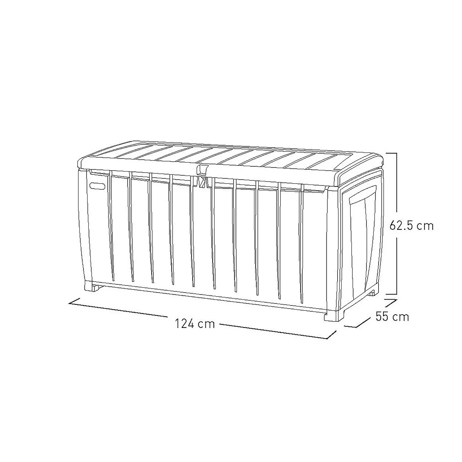 Keter Ace Outdoor Garden Storage Box 124 X 55 X 62.5 Cm - Grey And Black 11 Keter Ace Outdoor Garden Storage Box 124 X 55 X 62.5 Cm - Grey And Black - Image 9