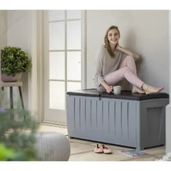 Keter Ace Outdoor Garden Storage Box 124 X 55 X 62.5 Cm - Grey And Black 14 Keter Ace Outdoor Garden Storage Box 124 X 55 X 62.5 Cm - Grey And Black -Garden Furniture Store 13432924 6224947994590372