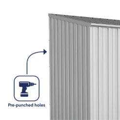 Absco 10 X 5ft Space Saver Metal Pent Shed - Zinc -Garden Furniture Store 13440842 1774929185683221
