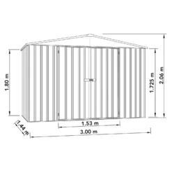 Absco 10 X 5ft Regent Metal Apex Shed - Grey -Garden Furniture Store 13440854 1894929164205957