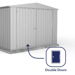 Absco 10 X 20ft Utility Workshop Apex Metal Shed - Zinc -Garden Furniture Store 13440861 2134929163766103