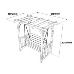 Anchor Fast FSC Milldale Swing Seat With Arbour -Garden Furniture Store 13452039 9644931991531747