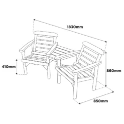 Anchor Fast FSC Weydale Rustic Alcove Garden Seat -Garden Furniture Store 13452072 1114929379133367