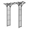 Panacea Flat Top Garden Steel Arch With Finials - Black -Garden Furniture Store 13480859 2094931199679209