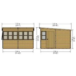 Shire 10 X 10ft Sun Pent Shed - Including Installation -Garden Furniture Store 13505295 1614933733677833