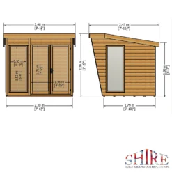 Shire 8 X 6ft Highclere Double Door Summerhouse - Including Installation -Garden Furniture Store 13505316 1524933734345342