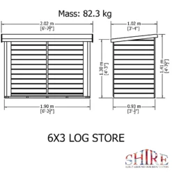 Shire Heavy Duty Log Storage 6x3ft -Garden Furniture Store 13508667 1694931996806905