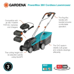 GARDENA 36V PowerMax Cordless Lawn Mower - 32cm -Garden Furniture Store 13524825 7474936345068522